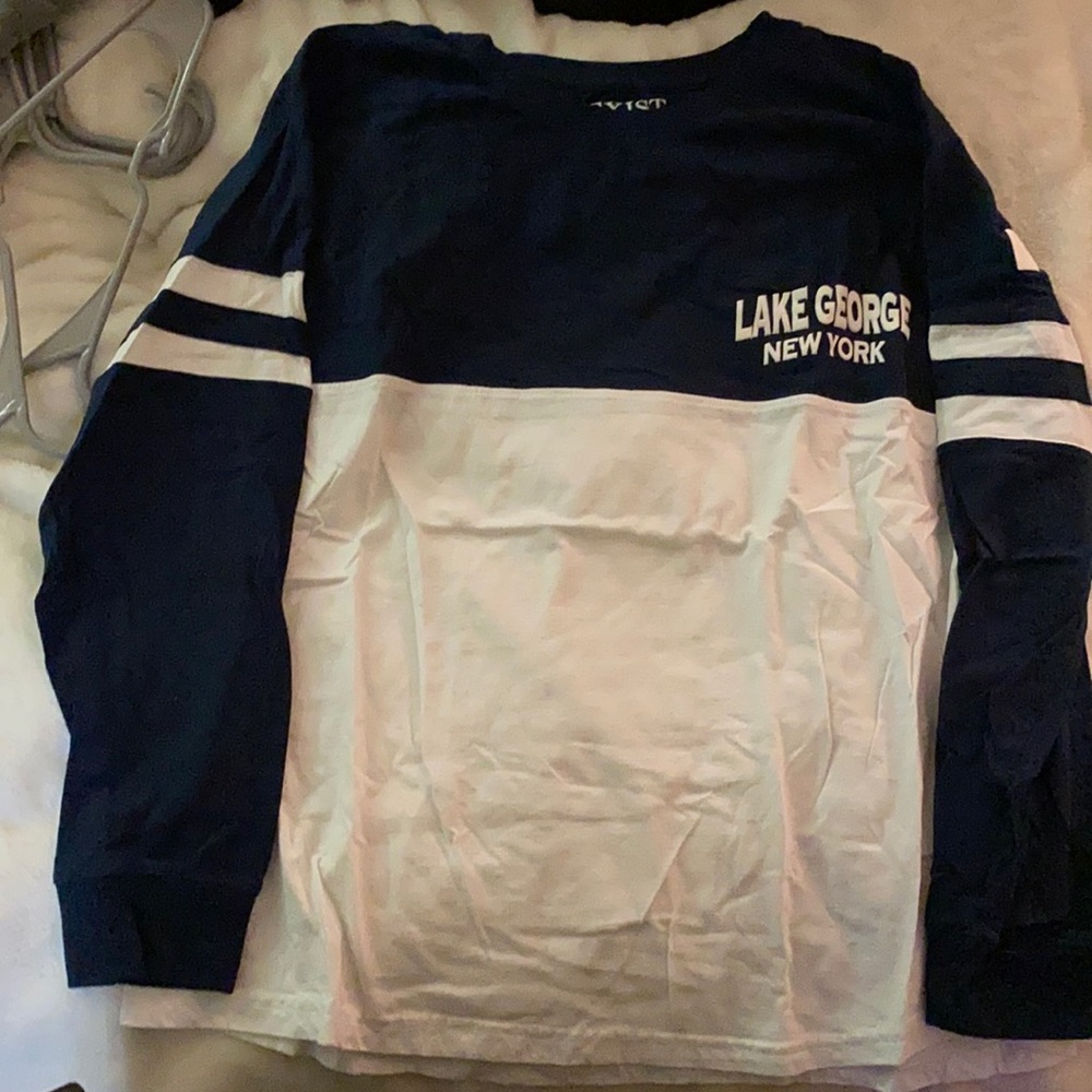 Dark blue and white long sleeve